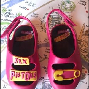 Mini Melissa size 5 Sex Pistols shoes pink